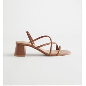 & Other Stories Chunky Strap Heeled Leather Sandal